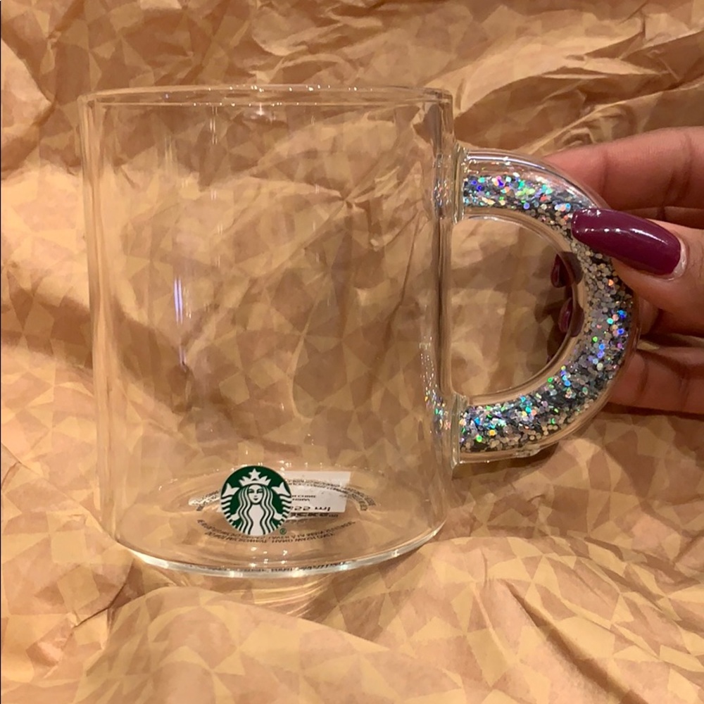 Starbucks Clear Mug with Sparkling Handle